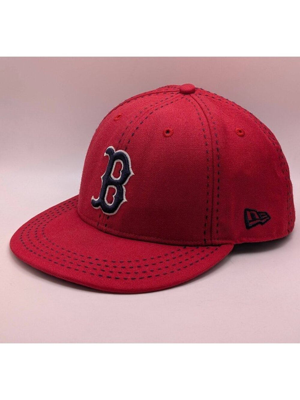 Boston Red Sox New Era MLB Baseball 59FIFTY Fitted Hat Size 7 3/4 Thick Stitch